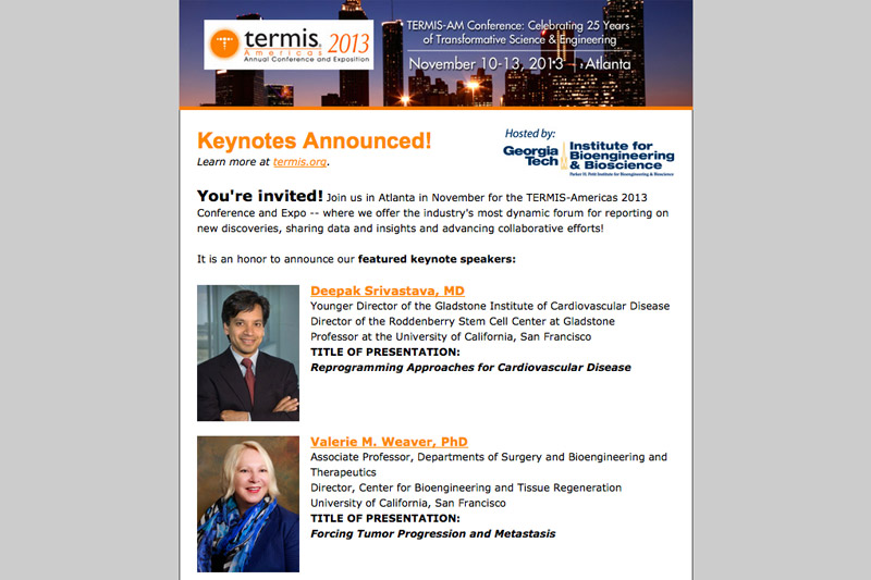 TERMIS Conference Announcement E-mail Newsletter