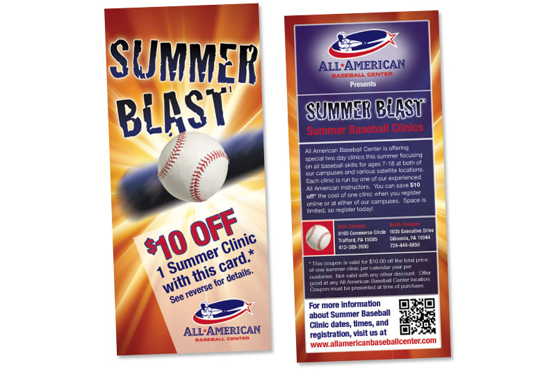 All American Baseball Center Rack Card